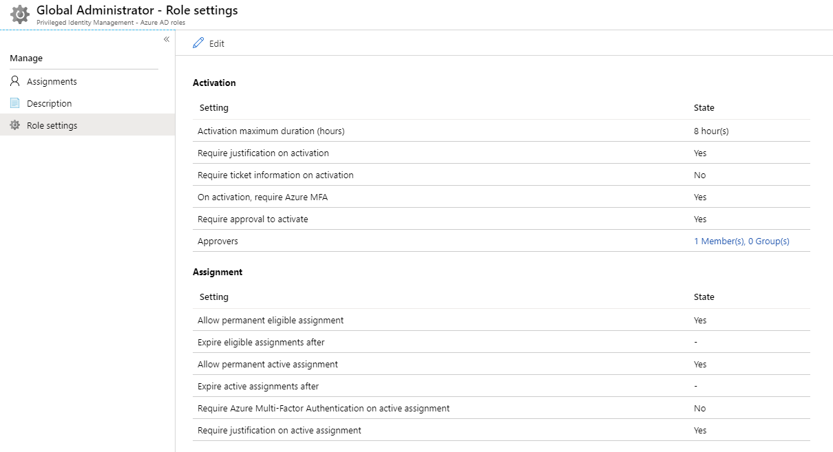 Group assignment configuration settings