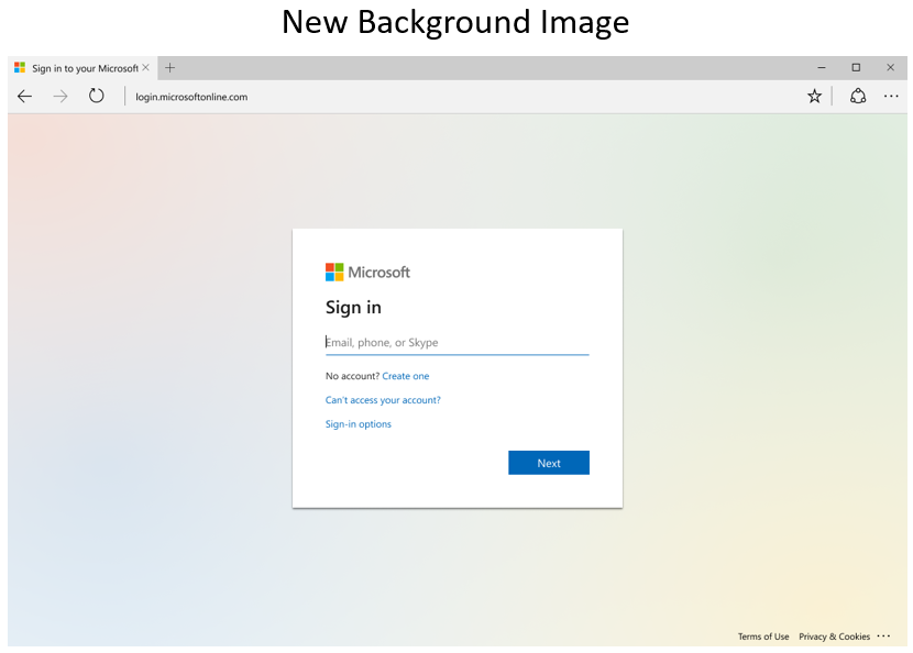 New Default Background Image for Microsoft 365 and Azure AD Login Screens