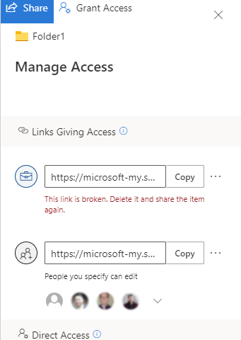 Managing unhealthy sharing links in SharePoint and OneDrive