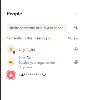 Admin setting for PSTN participant phone number masking in Teams meetings